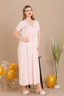 Kadın Kısakollu Hamile Lohusa Gecelik - 1