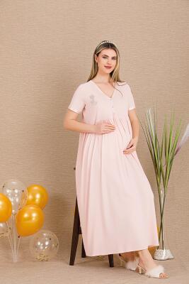 Kadın Kısakollu Hamile Lohusa Gecelik - 2