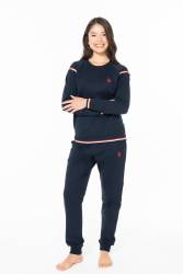 Kadın Kol ve paçası manşetli, Cep DEtaylı, 2 iplik Dokuma Kışlık ev giyim alt üst takım - Thumbnail