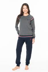 Kadın Kol ve paçası manşetli, Cep DEtaylı, 2 iplik Dokuma Kışlık ev giyim alt üst takım - Thumbnail