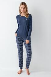 Kadın Koyu indigo Mevsimlik Pijama Takım, %50 modal %50 pamuk - 1