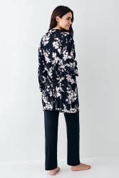 Kadın Lacivert 3'lü Takım, %50 pamuk %50 modal - Thumbnail