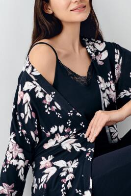 Kadın Lacivert 3'lü Takım, %50 pamuk %50 modal - 4