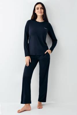 Pierre Cardin - Kadın Lacivert %50 pamuk %50 modal Pijama Takım