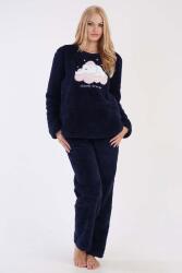 Kadın Lacivert Süper Yumuşak Kadın Vienetta Welwelsoft Polar Uzun Kol Pijama Takım