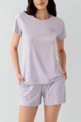 Kadın Lila Şortlu Pijama Takımı %50 Pamuk %50 Modal – Kısa Kollu, Yumuşak ve Hafif - 4
