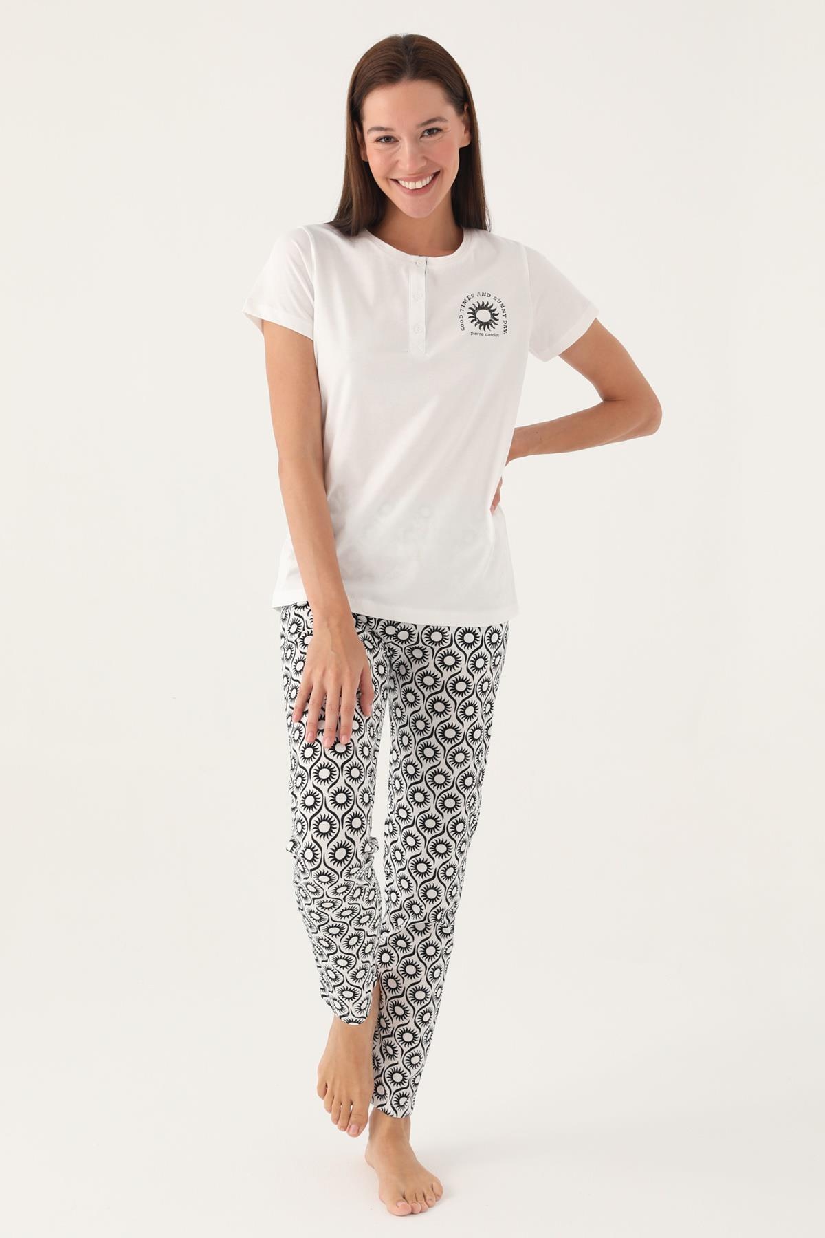 Kadın, Lisanslı, %100 Pamuk Süprem Dokuma Pijama Takım, Cep Detaylıdır