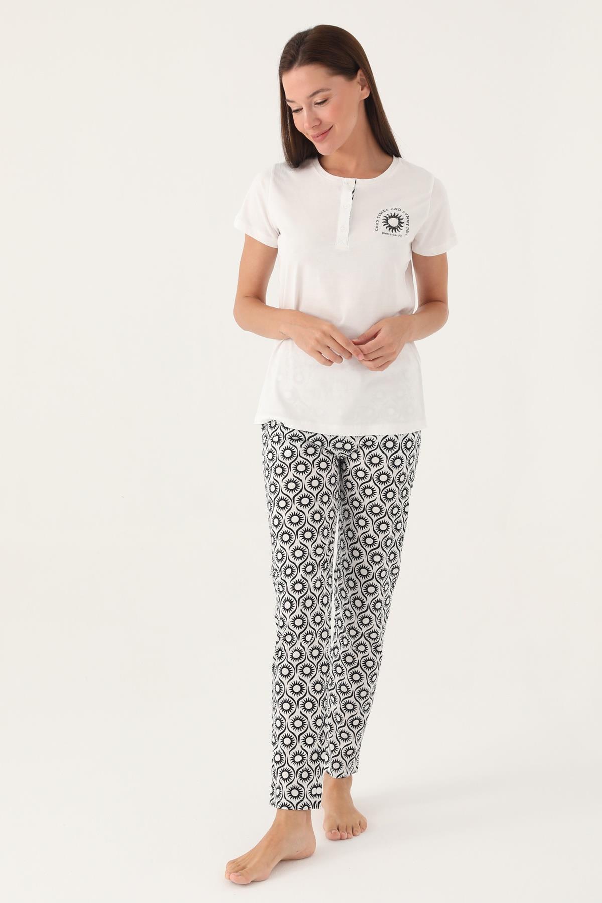 Kadın, Lisanslı, %100 Pamuk Süprem Dokuma Pijama Takım, Cep Detaylıdır