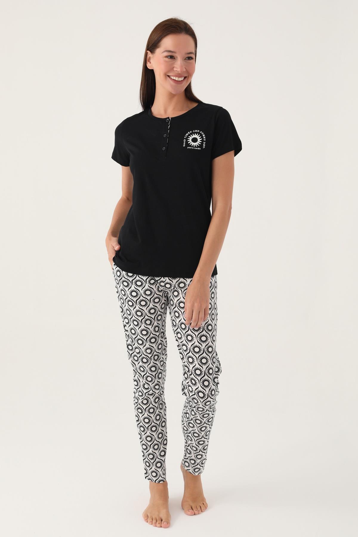 Kadın, Lisanslı, %100 Pamuk Süprem Dokuma Pijama Takım, Cep Detaylıdır