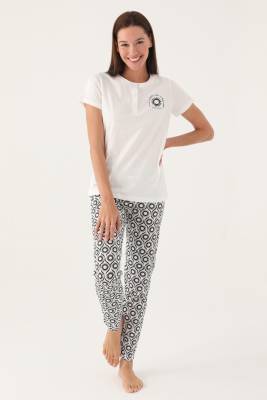 Pierre Cardin - Kadın, Lisanslı, %100 Pamuk Süprem Dokuma Pijama Takım, Cep Detaylıdır