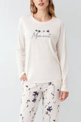 Kadın Mevsimlik Pijama Takım, %50 modal %50 pamuk - Thumbnail