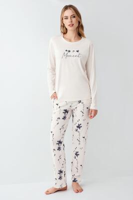 Kadın Mevsimlik Pijama Takım, %50 modal %50 pamuk - 5