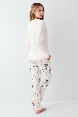 Kadın Mevsimlik Pijama Takım, %50 modal %50 pamuk - 3