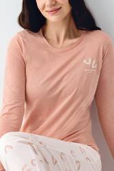 Kadın Mevsimlik Uzunkol Cepli Pijama Takım, Modal ve pamuk kumaş - Thumbnail