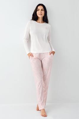 Kadın Mevsimlik Uzunkol Pijama Takım, %50 pamuk %50 modal - 6