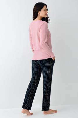 Kadın Mevsimlik Uzunkol Rose Pijama Takım, %50 pamuk %50 modal - 4