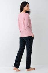 Kadın Mevsimlik Uzunkol Rose Pijama Takım, %50 pamuk %50 modal - 4