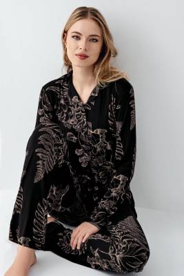 Arnetta - Kadın Modal Pamuk Gömlek Yakalı Pijama Takım, Cep Detaylıdır