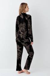 Kadın Modal Pamuk Gömlek Yakalı Pijama Takım, Cep Detaylıdır - 4