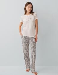 Kadın Modal Pamuklu Pijama Takımı – Kısa Kollu Tişört ve Çizgili Alt, Rahat Kesim, Cep Detaylı - 5