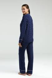 Kadın Modal Pijama Takım, %50 modal %50 pamuk, kutulu - Thumbnail