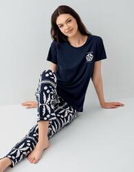 Kadın Modal Pijama Takımı %50 Pamuk %50 Modal – Kısa Kollu Üst & Desenli Alt, Ev Giyimi - 1