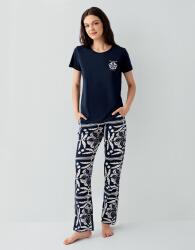 Kadın Modal Pijama Takımı %50 Pamuk %50 Modal – Kısa Kollu Üst & Desenli Alt, Ev Giyimi - 2