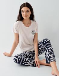 Kadın Modal Pijama Takımı %50 Pamuk %50 Modal – Kısa Kollu Üst & Desenli Alt, Ev Giyimi - 5