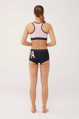 Kadın Pembe Büstiyer Şort Takım - 4