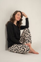 Kadın Penye Modal Pijama Takım, %50 Pamuk %50 Modal
