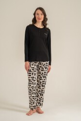 Kadın Penye Modal Pijama Takım, %50 Pamuk %50 Modal (1)