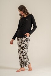 Kadın Penye Modal Pijama Takım, %50 Pamuk %50 Modal - 7