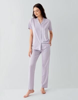 Kadın Pijama Takımı %50 Pamuk %50 Modal – Yumuşak Dokulu, Nefes Alan, Günlük Rahat Pijama Takım - 3