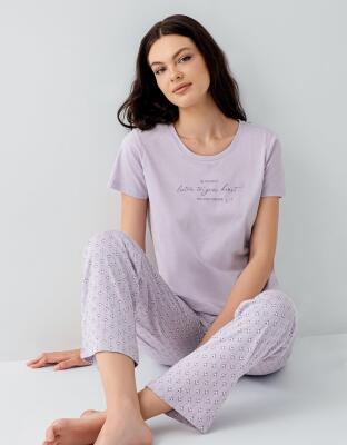 Kadın Pijama Takımı %50 Pamuk %50 Modal – Yumuşak Dokulu, Nefes Alan, Günlük Rahat Pijama Takım - 1