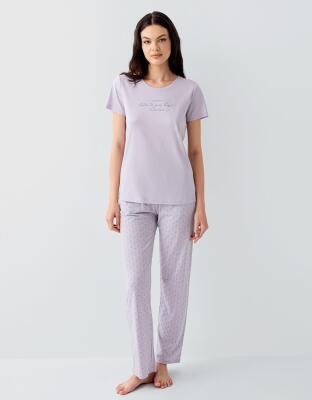 Kadın Pijama Takımı %50 Pamuk %50 Modal – Yumuşak Dokulu, Nefes Alan, Günlük Rahat Pijama Takım - 2