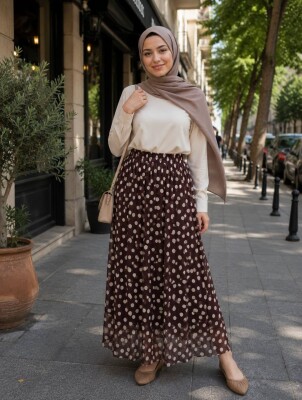 Kadın Puantiyeli Tül Etek,  Astarlı Etek, 95cm, Standart Beden - 3