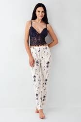 Kadın Sabahlık Pijama Bralet 3'lü Takım - 3