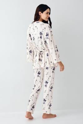 Kadın Sabahlık Pijama Bralet 3'lü Takım - 5