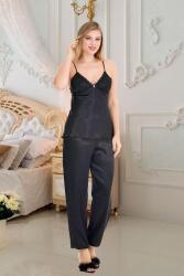 Kadın Saten 3'lü Pijama Takım Brode Sabahlık Set, - 11