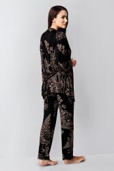 Kadın Siyah 3'lü Takım, Sabahlık Pantolon Ve Bralet Set - 6