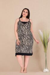 Kadın Siyah Desenli Askılı  Büyük Beden Gecelik, viskon kumaş (1)