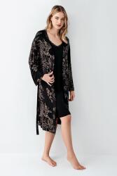 Kadın Siyah Gecelik Sabahlık Takım, %50 Pamuk %50 Modal (1)