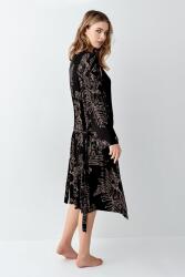 Kadın Siyah Gecelik Sabahlık Takım, %50 Pamuk %50 Modal - 4