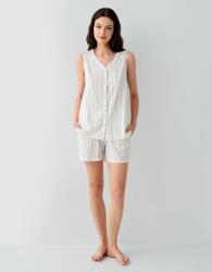 Kadın Şortlu Pijama Takımı %100 Pamuk – Düğmeli V Yaka, Kolsuz Yazlık Pijama (1)