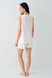 Kadın Şortlu Pijama Takımı %100 Pamuk – Düğmeli V Yaka, Kolsuz Yazlık Pijama - 3