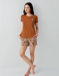 Kadın Şortlu Pijama Takımı – %50 Pamuk %50 Modal, Desenli Cepli Alt, Yazlık Rahat Ev Giyim (1)