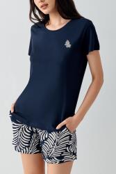 Kadın Şortlu Pijama Takımı – %50 Pamuk %50 Modal, Desenli Cepli Alt, Yazlık Rahat Ev Giyim - 7