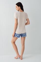 Kadın Şortlu Pijama Takımı – %50 Pamuk %50 Modal, Desenli Cepli Alt, Yazlık Rahat Ev Giyim - 11