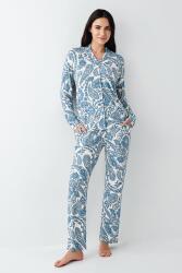 Kadın Turkuaz Gömlek Pijama Takım, %48 Pamuk %48 Modal %4 Elastan (1)