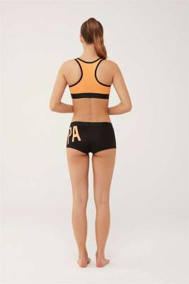 Kadın Turuncu Büstiyer Şort Takım - 3